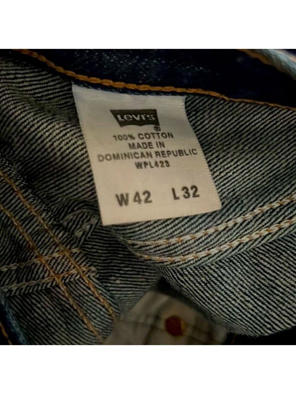 Vtg 90s Y2K Men Levi's 501 XX Button Fly Dark Wash Rigid Denim Straight Jean 42 - Picture 10 of 12